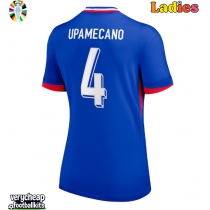 France Dayot Upamecano #4 Replica Home Shirt Ladies Euro 2024 Short Sleeve